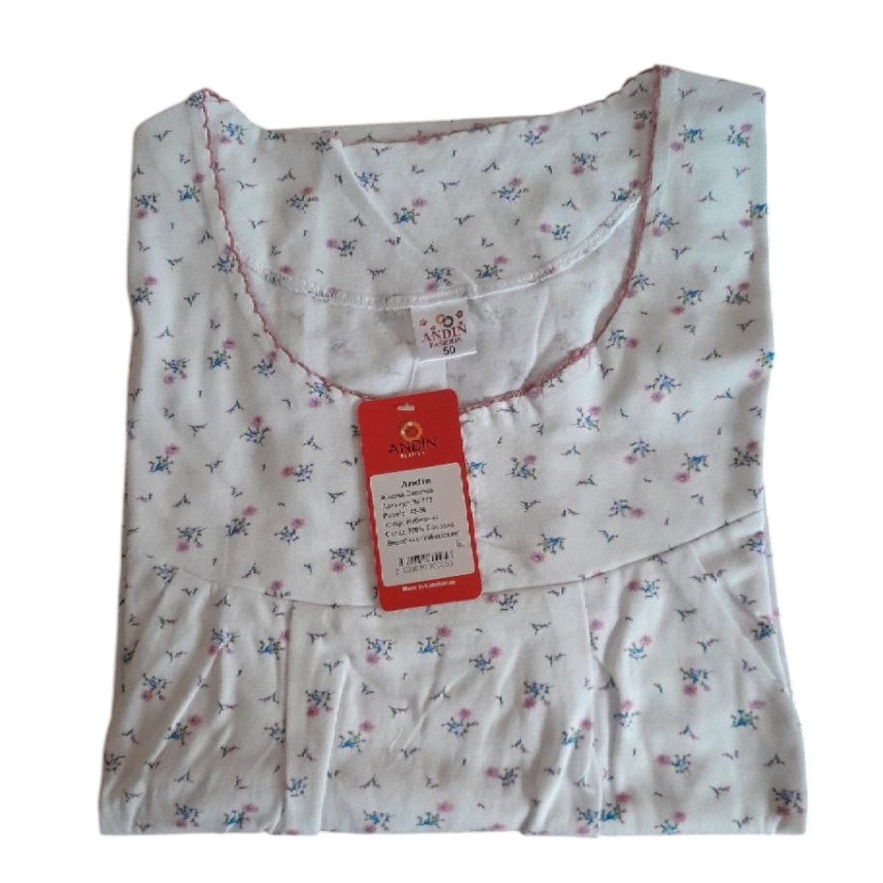 Нічні сорочки жіночі 100% бавовна Andin з коротким рукавом розмір 50-52, фото 1