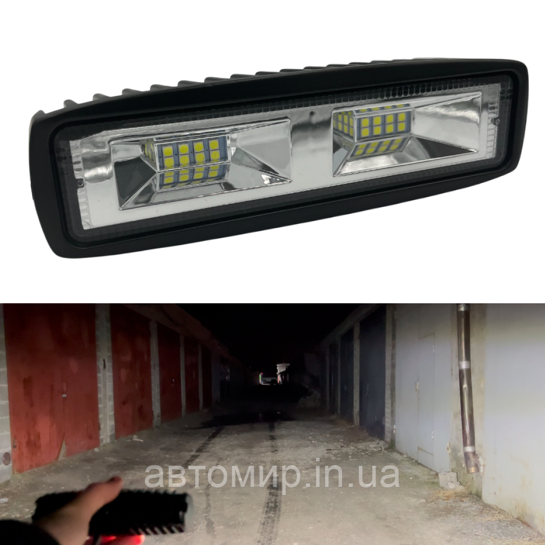 Додаткова світлодіодна LED лід міні/mini фара для авто 48W 16SMD білого кольору світіння 12-24V (1шт)