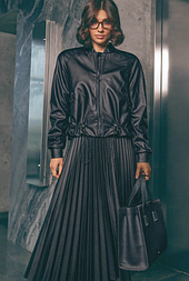 Бомбер-куртка стильний жіночий на блискавці, кишені, екошкіра