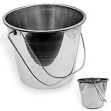 Відро 10 л. лите з нержавіючої сталі без кришки, діаметр 28 см, висота 26 см