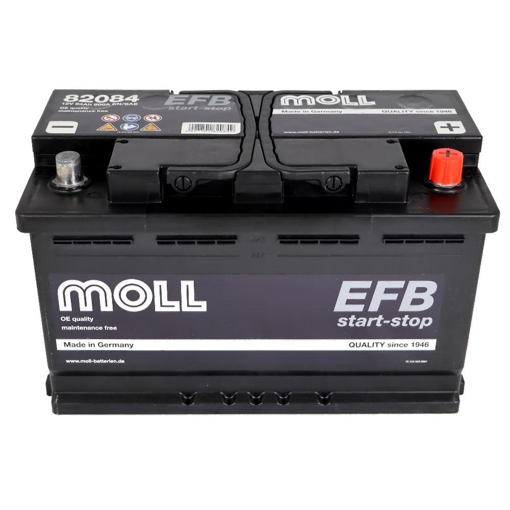 Акумулятор автомобільний MOLL EFB 84Ah 800A R+ 82084