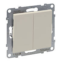Перемикач двоклавішний 10А автоматичні клеми, Legrand SUNO cлонова кістка (721208)