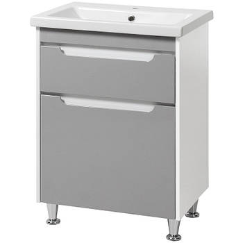 Тумба підлогова ЮВВІС Валенсія NEW GREY 60 см з умивальником Комо 60 см