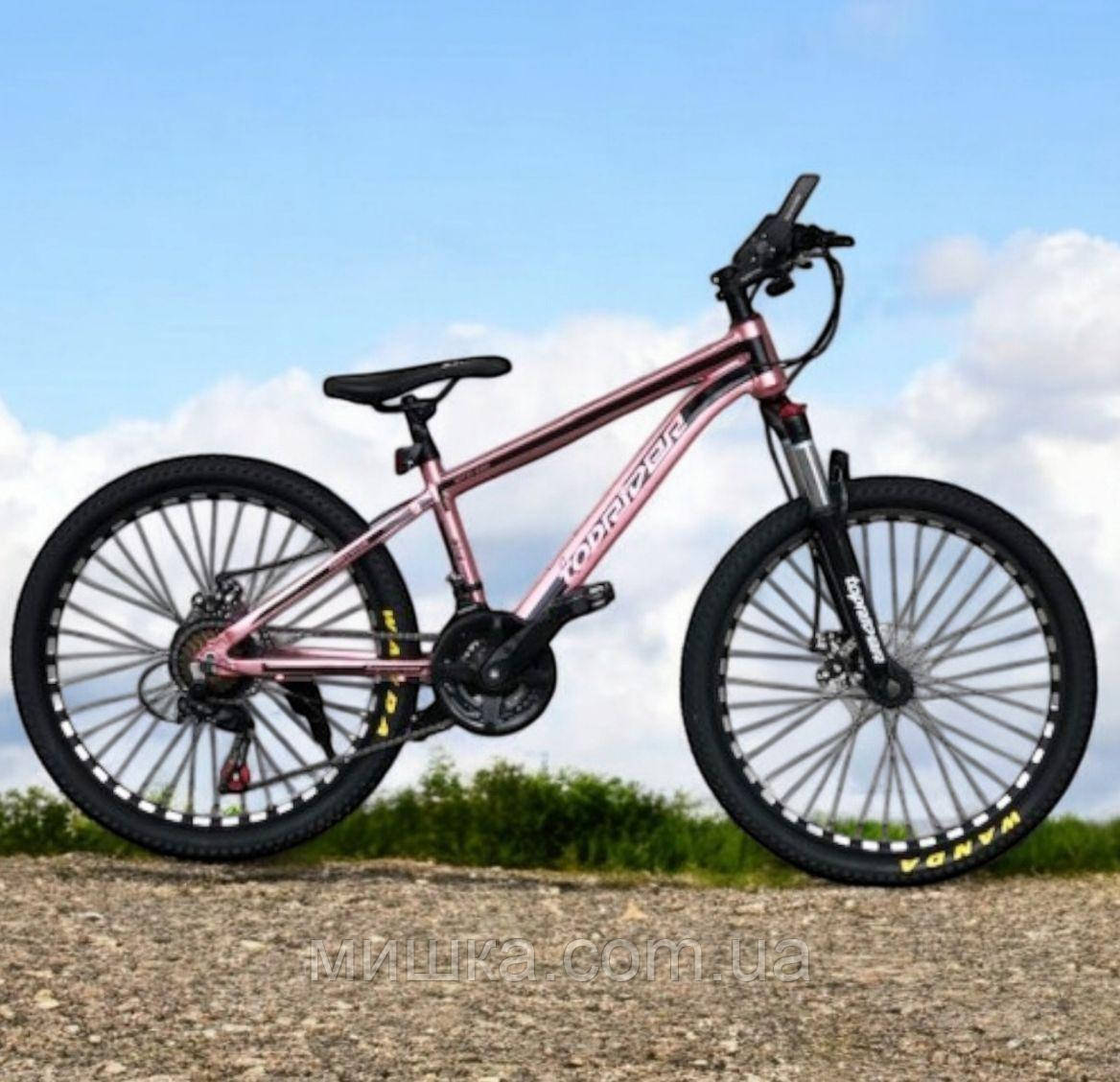 Велосипед алюмінієвий гірський колеса 24" рама 14", TopRider-680 металік + крила у подарунок!, фото 1