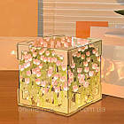 Зібраний нічник Нескінченні Тюльпани, 10х10см, у Подарунковій коробці, від батарейок / Світильник тюльпани, фото 5