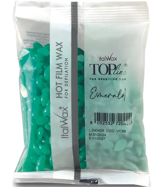 Гарячий віск для депіляції в гранулах ItalWax TOP LINE, Смарагд, 100 г
