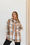 Тепла сорочка у клітину Monaco для вагітних, бежева, фото 8