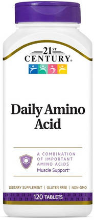 Комплекс амінокислот 21st Century Daily Amino Acid 120 таблеток, фото 1