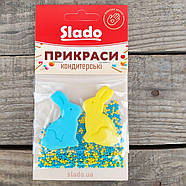 Прикраса Великодня / кондитерський набір жовто-блакитні кролики 15г, фото 8