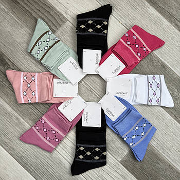 Шкарпетки жіночі демісезонні бавовна Корона, розмір 37-41, асорті, 2350-5