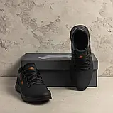 Спортивні чорні демісезонні чоловічі кросівки із натуральної шкіри, фото 3