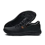 Спортивні чорні демісезонні чоловічі кросівки із натуральної шкіри, фото 7