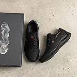 Спортивні чорні демісезонні чоловічі кросівки із натуральної шкіри, фото 8