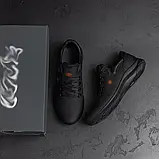 Спортивні чорні демісезонні чоловічі кросівки із натуральної шкіри, фото 9