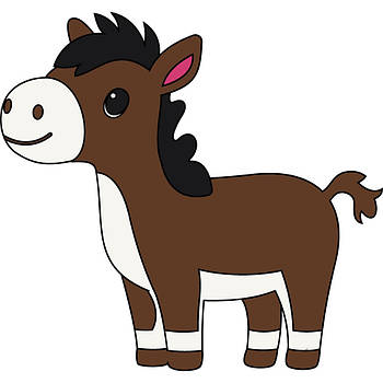 Дитяча картина-розмальовка на холсті Кінь Art Craft 25х30 см (15107-AC)