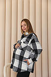 Тепла сорочка у клітину Monaco для вагітних, чорна, фото 2