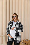 Тепла сорочка у клітину Monaco для вагітних, чорна, фото 5