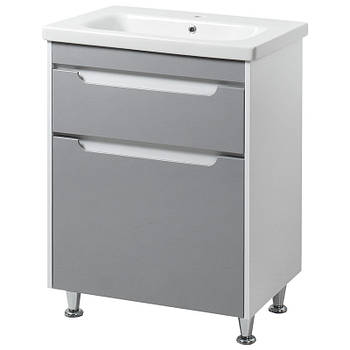 Тумба підлогова ЮВВІС Валенсія NEW GREY 65 см з умивальником Болеро 65 см