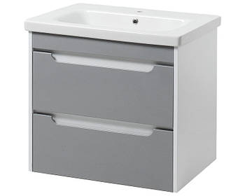 Тумба підвісна ЮВВІС Валенсія NEW GREY 65 см з умивальником Болеро 65 см