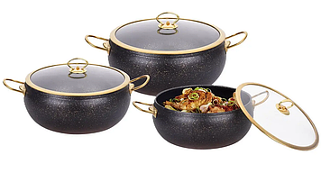 Набір каструль 6 предметів Edenberg EB-12922 чорні