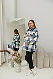 Тепла сорочка у клітину Monaco для вагітних, денім, фото 2