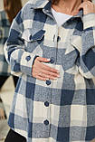 Тепла сорочка у клітину Monaco для вагітних, денім, фото 7