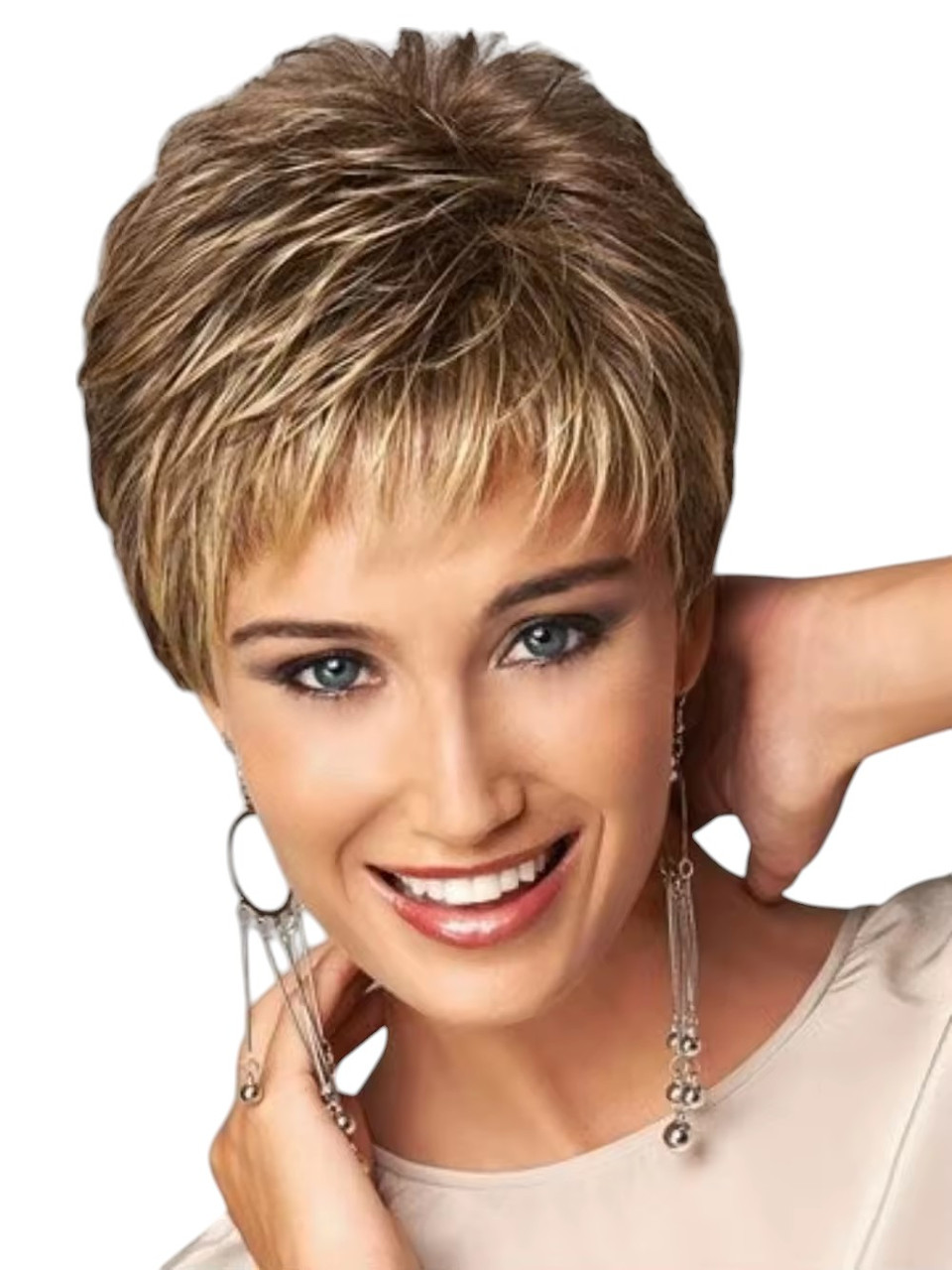 Перука коротка русява з меліровкою, термоволокно DC P4-27