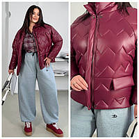 Женская куртка пуффер короткая большого размера 48-58 р