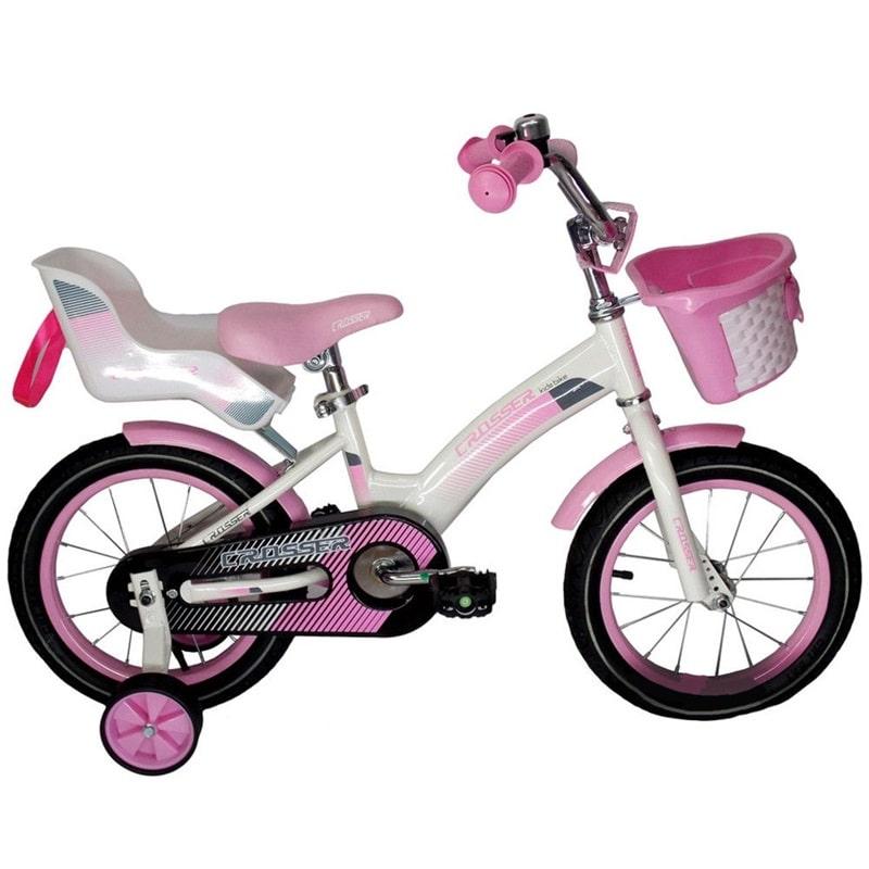 Велосипед дитячий двоколісний 12 дюймів Kids Bike Crosser-3, біло-рожевий