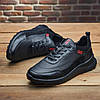 Чоловічі шкіряні кросівки (натуральна шкіра) чорні демісезонні для чоловіків на весну осінь, розміри 40-45, фото 4