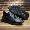 Чоловічі шкіряні кросівки (натуральна шкіра) чорні демісезонні для чоловіків на весну осінь, розміри 40-45, фото 5