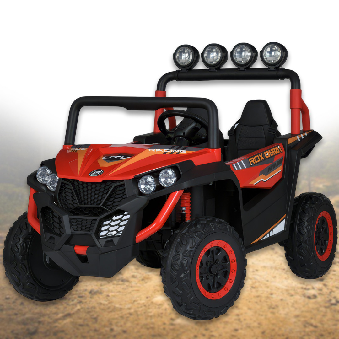 Електромобіль Джип на акумуляторі 24V 7Ah з 4 моторами 90W та музикою M 6058EBLR-3 (24V) Червоний