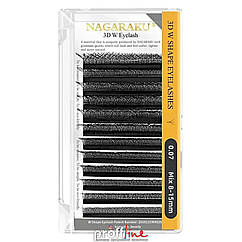 Вії для нарощування Nagaraku чорні 0.07 W (C) MIX