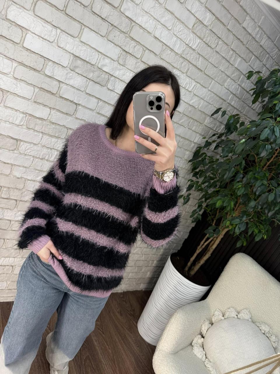 Теплий жіночий светр, тканина "В'язка" 48/50, 52/54 розмір 48/50