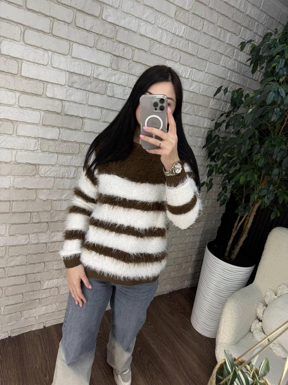 Теплий жіночий светр, тканина "В'язка" 48/50, 52/54 розмір 48/50