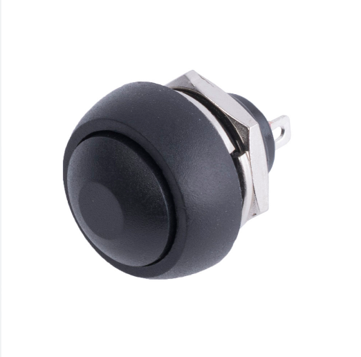 Кнопка Daier PBS-33B BK, OFF-(ON), 2pin, 1A 250V, черна