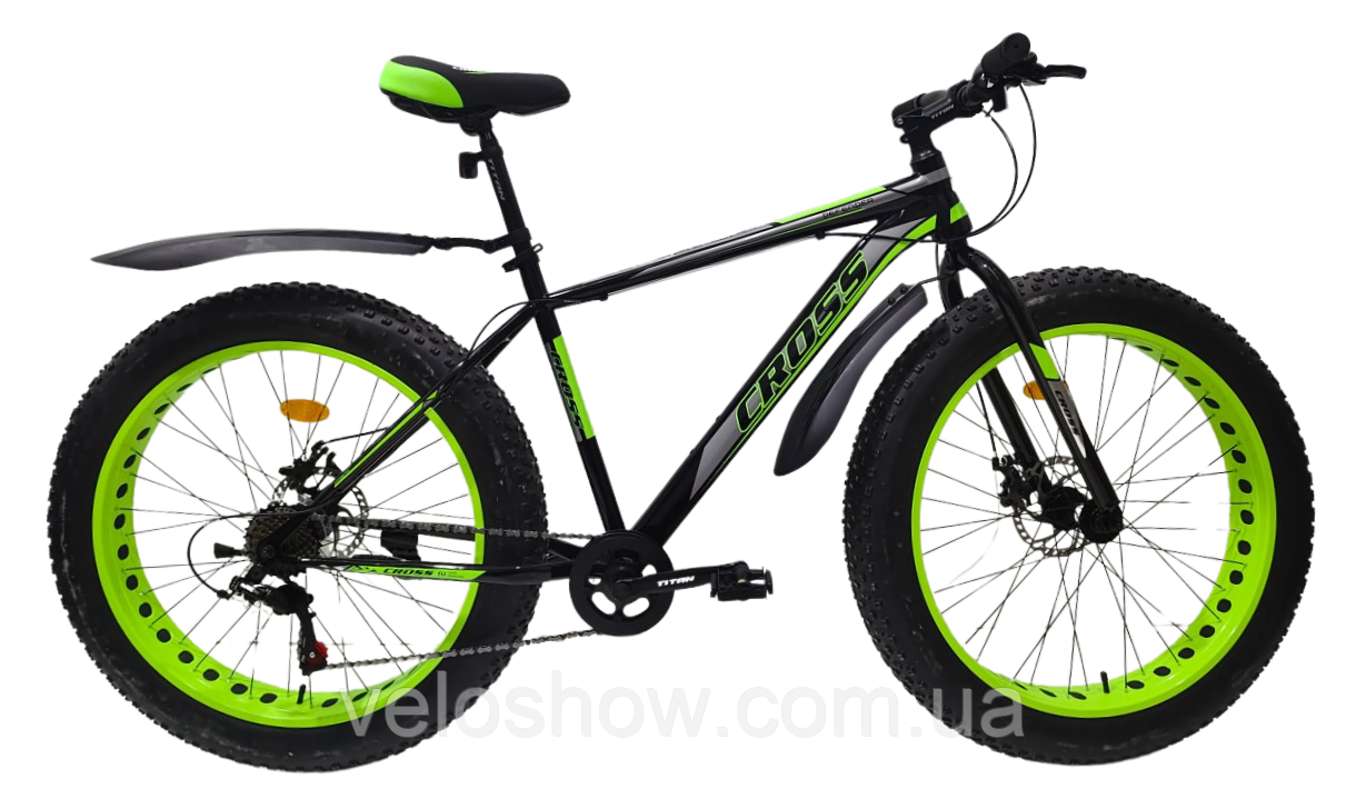Фетбайк позашляховик 26/4.8 Defender Cross велосипед (fatbike) зелений