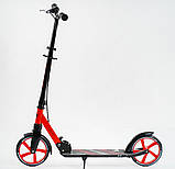 Самокат двоколісний Skyper "Sirius", чорно-червоний: колеса PU 200 мм, амортизатор, ручне гальмо, фото 4