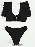 Купальник жіночий роздільний з крильцями чорний (S р), фото 2