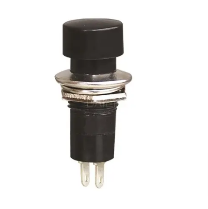 Кнопка Daier PBS-16A BK, OFF-ON, 2pin, 1A 250V, чорна