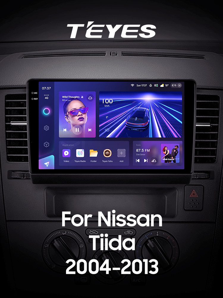 Штатная магнитола Teyes CC3 6+128 Gb з коловим оглядом 360° Nissan Tiida C11 2004-2013 (F1) 9" 2k
