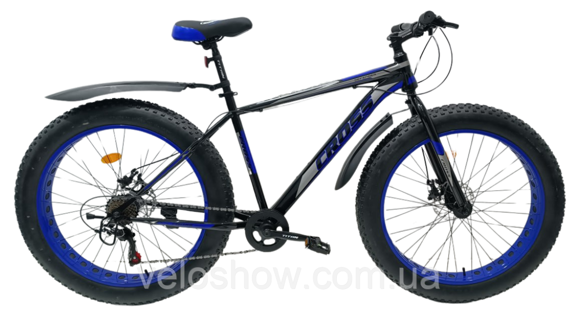 Фетбайк позашляховик 26/4.8 Defender Cross велосипед (fatbike) синій