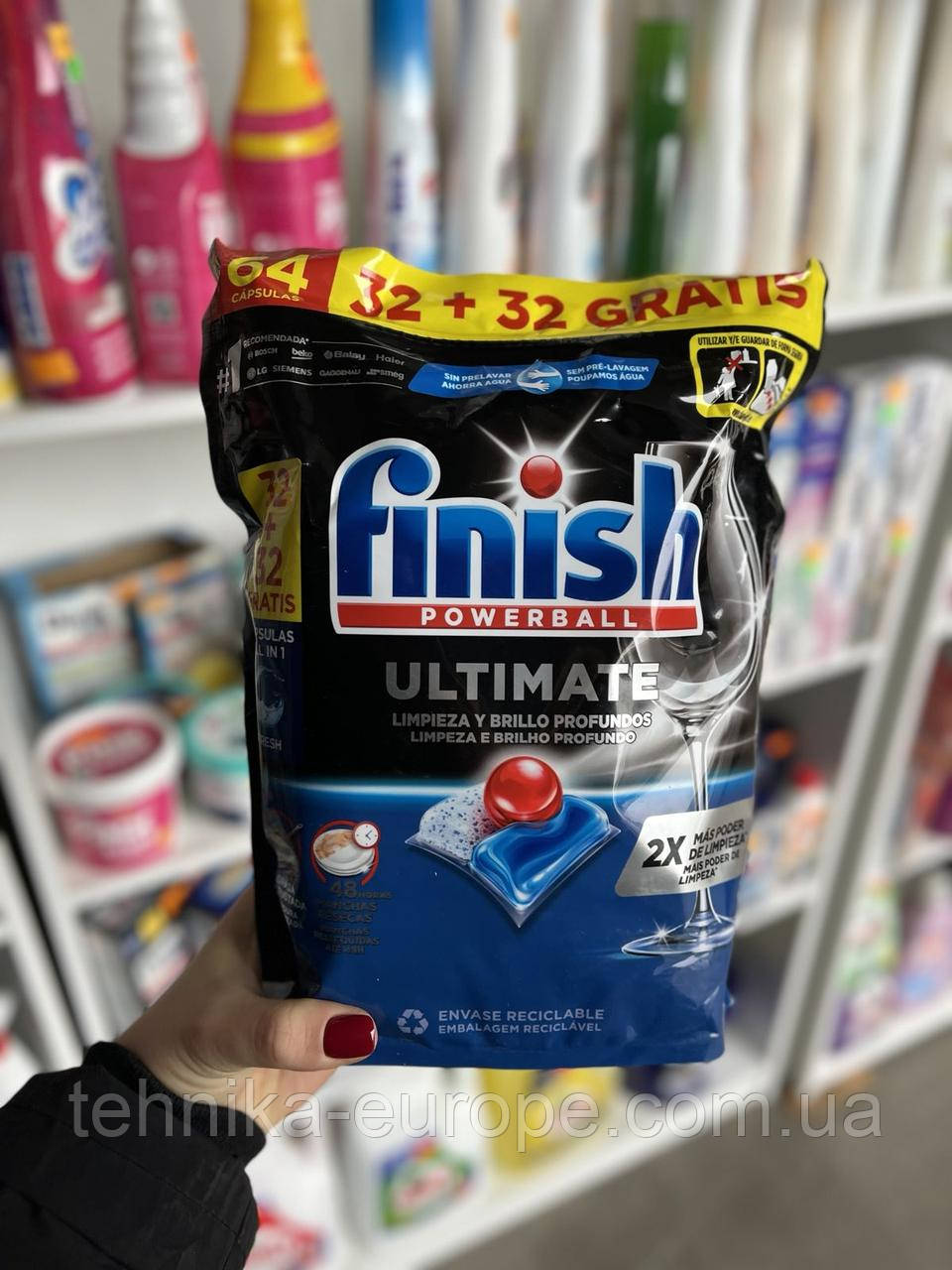 Капсули для посудомийної машини powerball 64 ultimate Finish V2, фото 1