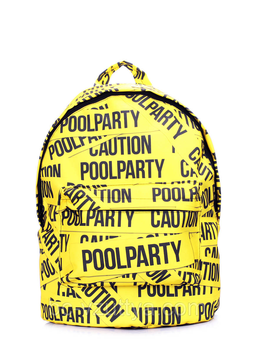 Міський рюкзак POOLPARTY з принтом CAUTION