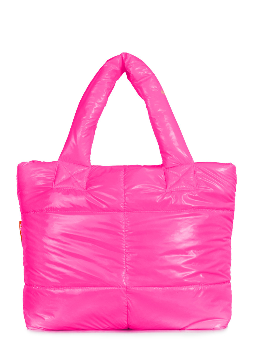 Дута стьобана сумка POOLPARTY Fluffy неонова малинова, фото 1