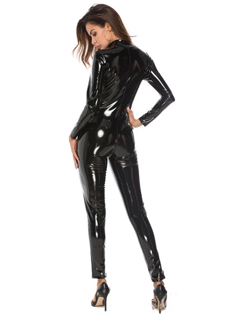 Латексний костюм чорний. Розмір L, фото 1