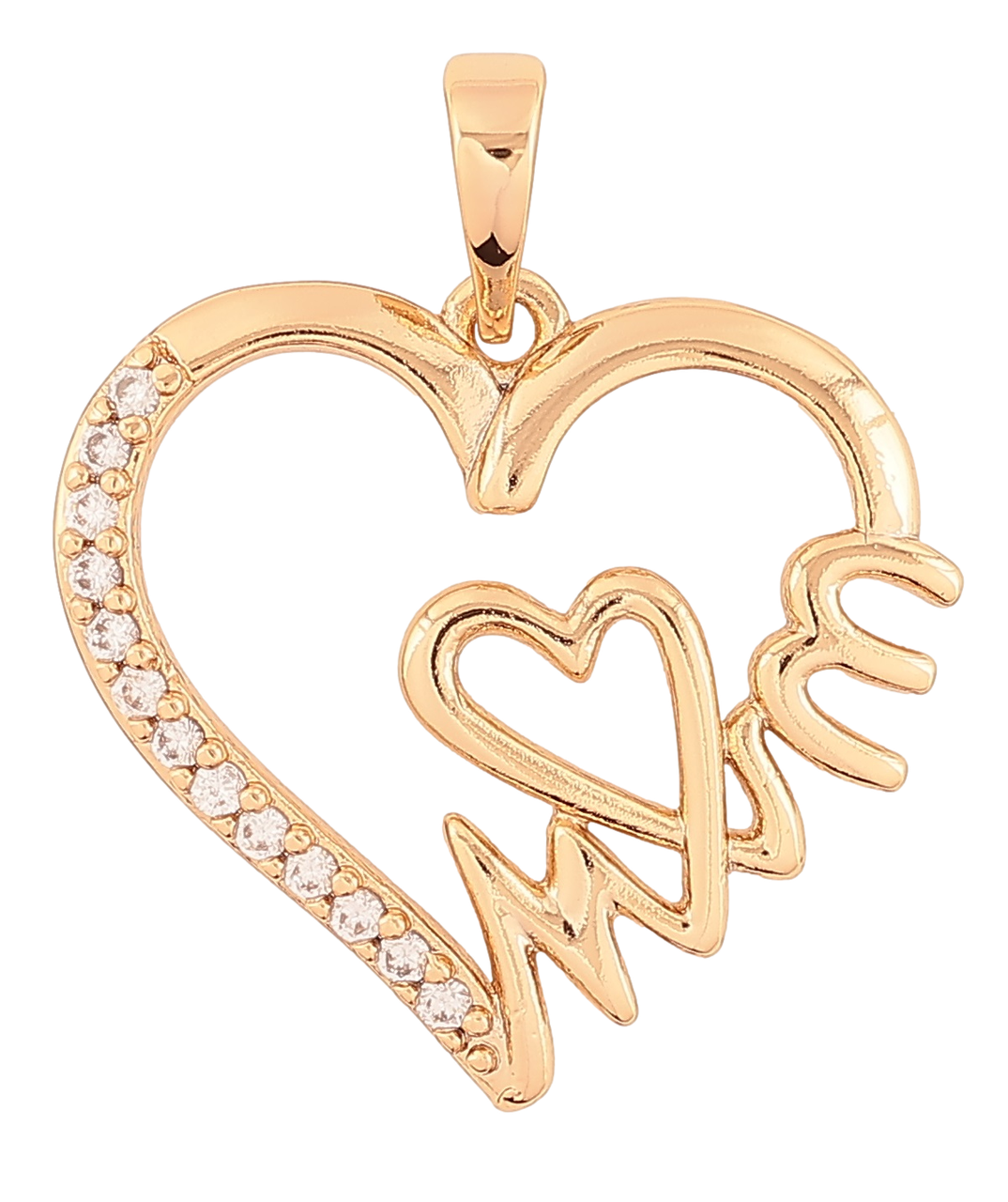 Кулон Xuping Позолота 18K «Сердечко з написом Мама» для ланцюжка до 6мм