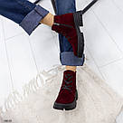 Бордові замшеві жіночі демісезонні черевики жіночі демісезонні, фото 10