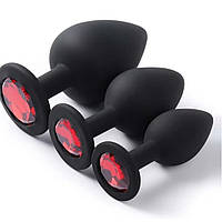 Пробка со стразами набор анальных пробок S M L анальная втулка силиконовые анальные пробки