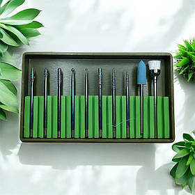 Фрези для манікюру набір насадок до фрезера 10 шт Фрези для манікюру манікюрні фрези насадки